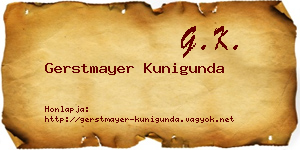 Gerstmayer Kunigunda névjegykártya